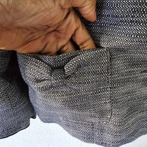 Harold's Jacket Women Sz 10 Gray Two Button Pockets Bow Career Quiet Luxury - Picture 7 of 13